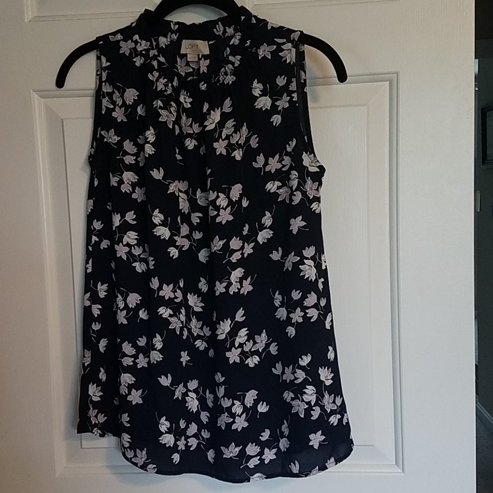 Loft sleeveless floral blouse